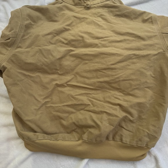 Vintage Carhartt Tan Hooded Jacket J06WET Quilted USA Union Made 2XL Year 1999 - Picture 12 of 13